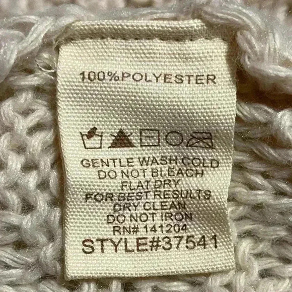 Hem & Thread Turtleneck Cable Sweater Womens Medium Ecru Casual Cozy Winter NWT - Picture 12 of 12